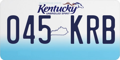 KY license plate 045KRB