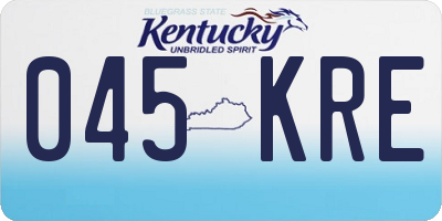 KY license plate 045KRE