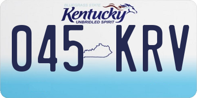 KY license plate 045KRV