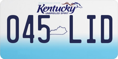 KY license plate 045LID