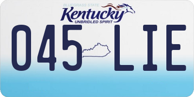 KY license plate 045LIE
