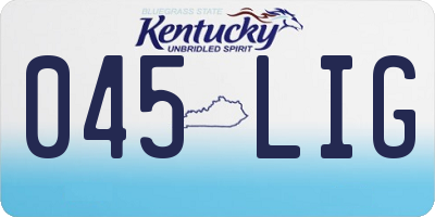 KY license plate 045LIG