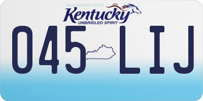 KY license plate 045LIJ