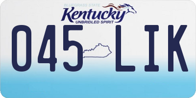 KY license plate 045LIK