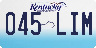 KY license plate 045LIM