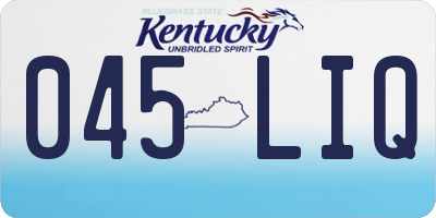KY license plate 045LIQ