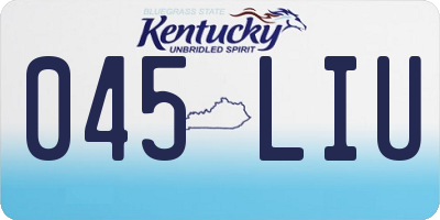 KY license plate 045LIU