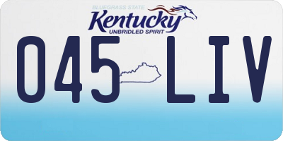 KY license plate 045LIV