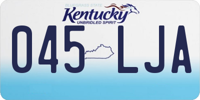 KY license plate 045LJA