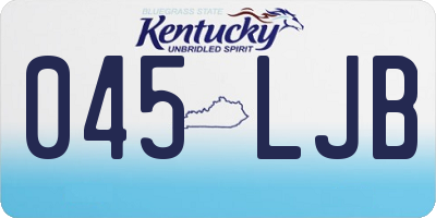 KY license plate 045LJB