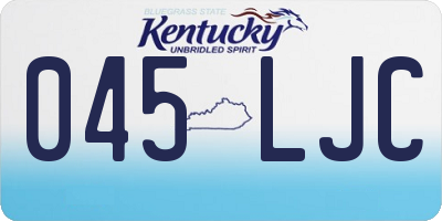 KY license plate 045LJC