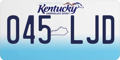 KY license plate 045LJD