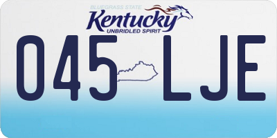 KY license plate 045LJE