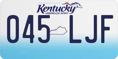 KY license plate 045LJF