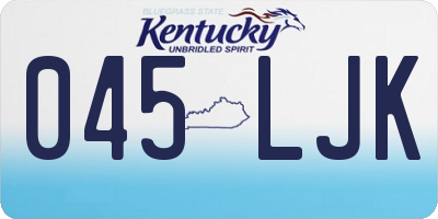 KY license plate 045LJK