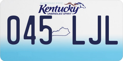 KY license plate 045LJL