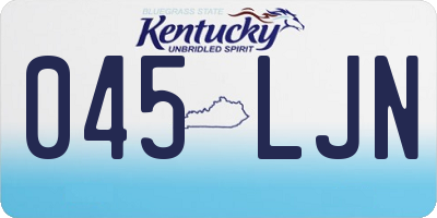KY license plate 045LJN