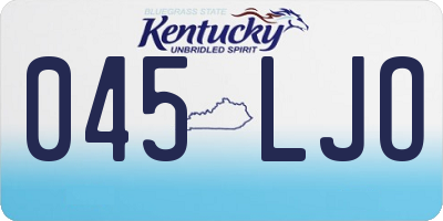 KY license plate 045LJO