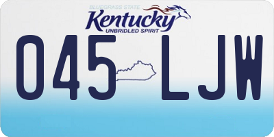 KY license plate 045LJW
