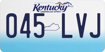 KY license plate 045LVJ