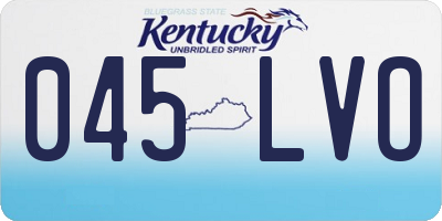 KY license plate 045LVO