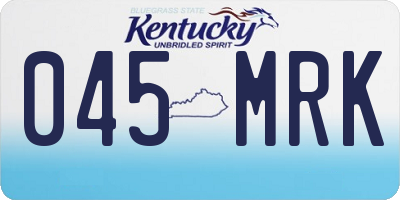 KY license plate 045MRK