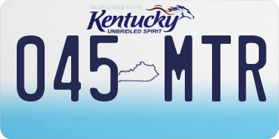 KY license plate 045MTR