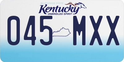 KY license plate 045MXX
