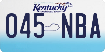 KY license plate 045NBA