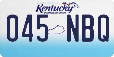 KY license plate 045NBQ