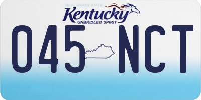 KY license plate 045NCT