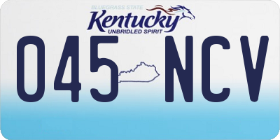 KY license plate 045NCV