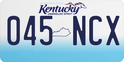 KY license plate 045NCX