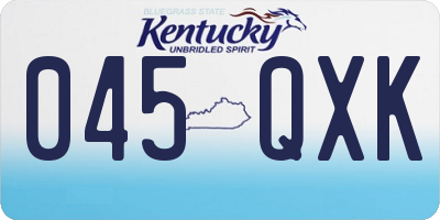 KY license plate 045QXK