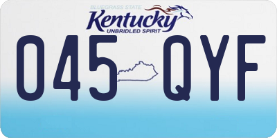 KY license plate 045QYF
