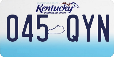 KY license plate 045QYN