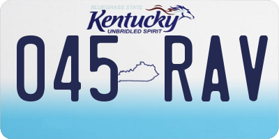 KY license plate 045RAV