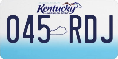 KY license plate 045RDJ