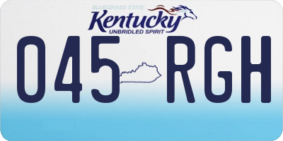 KY license plate 045RGH
