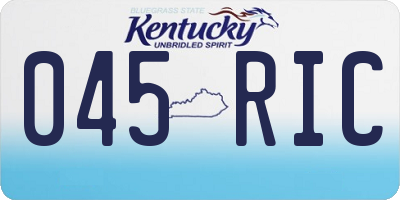 KY license plate 045RIC