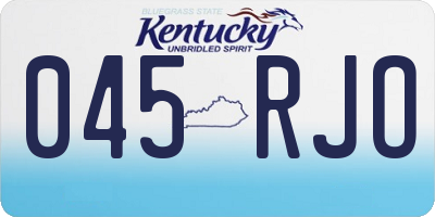 KY license plate 045RJO