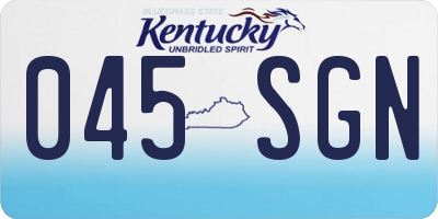 KY license plate 045SGN