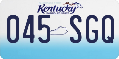 KY license plate 045SGQ