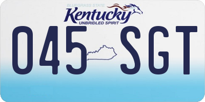KY license plate 045SGT
