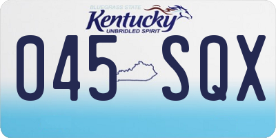KY license plate 045SQX