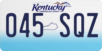 KY license plate 045SQZ