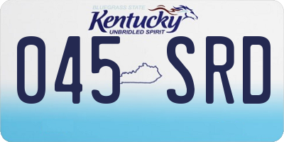 KY license plate 045SRD