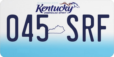 KY license plate 045SRF
