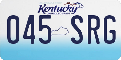 KY license plate 045SRG