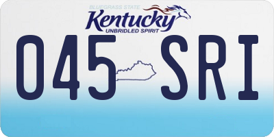 KY license plate 045SRI